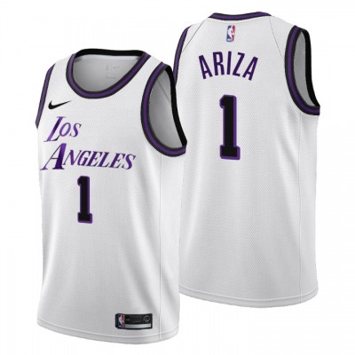 Nike Los Angeles Lakers #1 Trevor Ariza Men's 2022-23 City Edition NBA Jersey - Cherry Blossom White Men's
